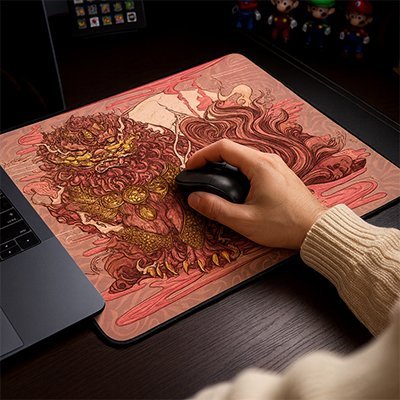 tapis de souris gamer motif rose pour souris