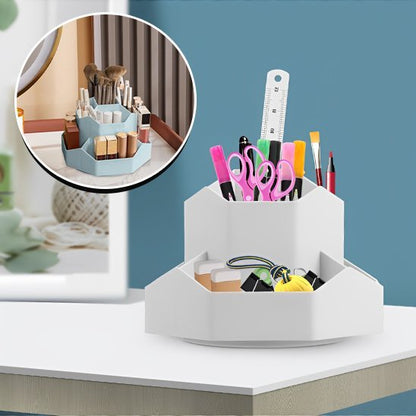 Organisateur de bureau en forme de tour blanche sur bureau