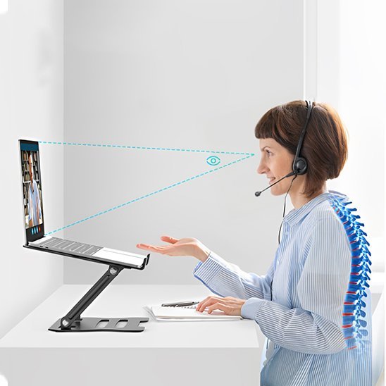 Support ordinateur portable avec angle de vue