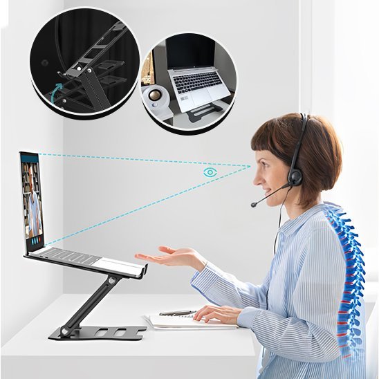 Support ordinateur portable avec reglage pour angle de vue