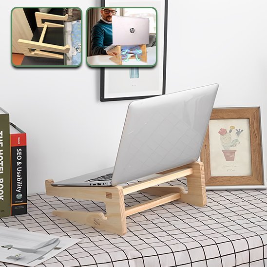 Support ordinateur portable avec un laptop dessus