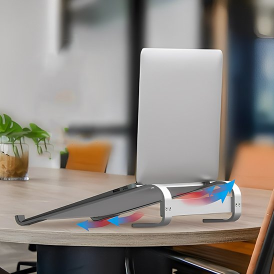 Support ordinateur portable eleve montrant la circulation de l'air 2