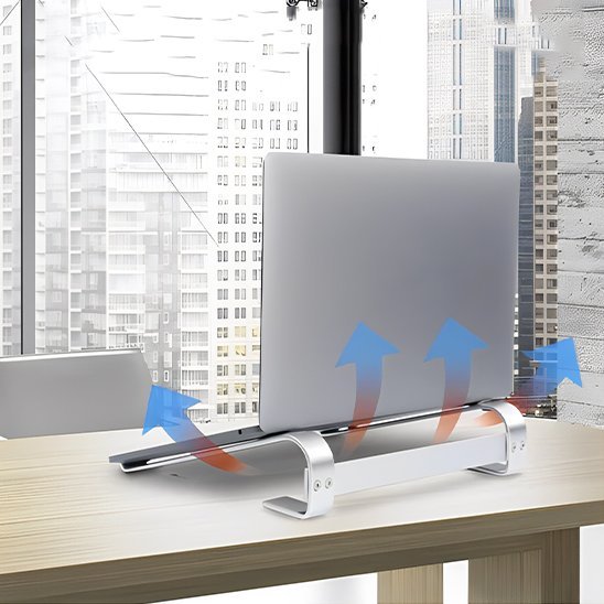 Support ordinateur portable eleve montrant la circulation de l'air 3
