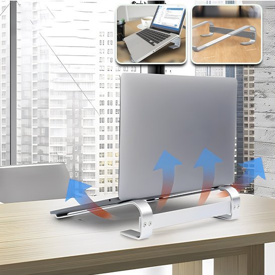 Support ordinateur portable eleve pour la circulation de l'air