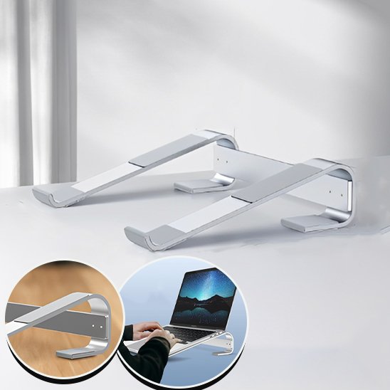Support ordinateur portable mis en evidence optimisant l'utilisation