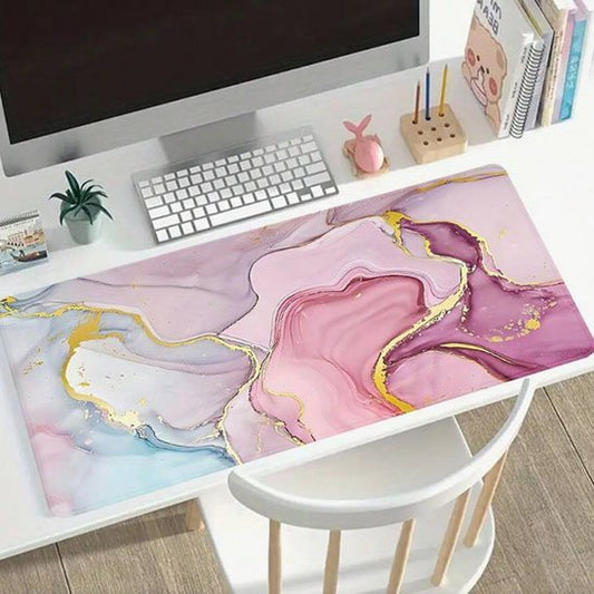 sous main bureau style marbre devant ecran sur bureau