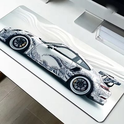 sous main bureau voiture de sport sur fond blanc