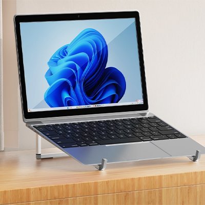 support ordinateur portable ergocomfort sur bureau avec laptop