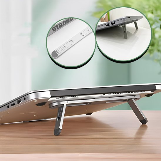 Support ordinateur portable ergopratic avec illustration de l'utilisation