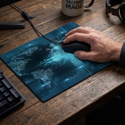 Tapis de souris avec en evidence le coloris map monde