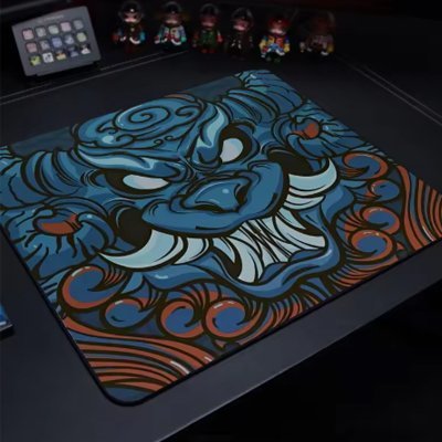 tapis de souris gamer motif dragon bleu pour souris