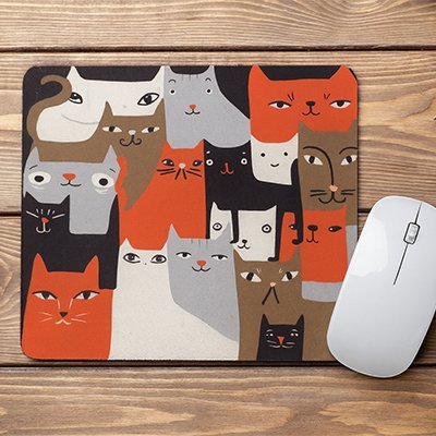 tapis de souris standard avec chats en plusieurs couleurs entassés